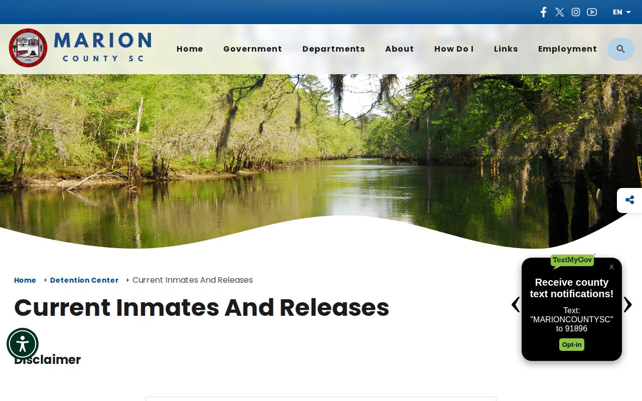 Official Marion County 72-hour release research interface